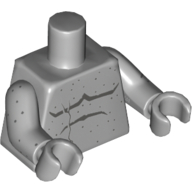 Lego Torso Bare Chest with Dark Bluish Gray Spots Print, Light Bluish Gray Arms and Hands / Light Bluish Gray