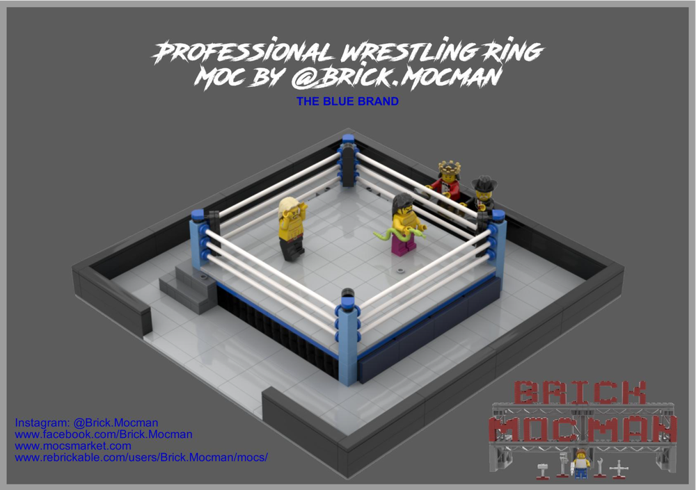 Lego Professional Wrestling Ring - Blue Brand