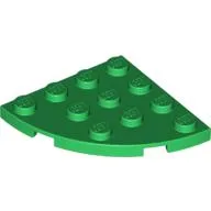 Plate Round Corner 4 x 4 / Green