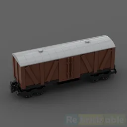 7 stud wide 4axle box car for 10277 crocodile locomotive