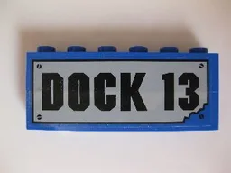 Stickered Assembly 6 x 1 x 2 with 'DOCK 13' Pattern (Sticker) - Set 7045