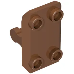 Plate Special / Shield Rectangular with 4 Studs, Handle / Reddish Brown