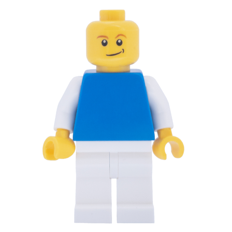 Lego Blue Torso, White Legs