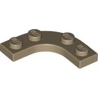 Plate Round Corner 3 x 3 with 2 x 2 Round Cutout / Dark Tan