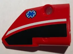 Technic, Panel Fairing # 2 Small Smooth Short, Side B with EMT Star of Life Pattern (Sticker) - Set 8068