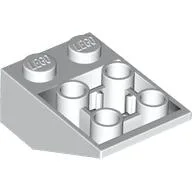 Brick Sloped Inverted 33° 3 x 2, Connections between Studs, Ovoid Bottom Pin / White