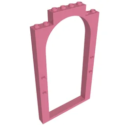 Door Frame Arched 1 x 8 x 12 / Medium Dark Pink