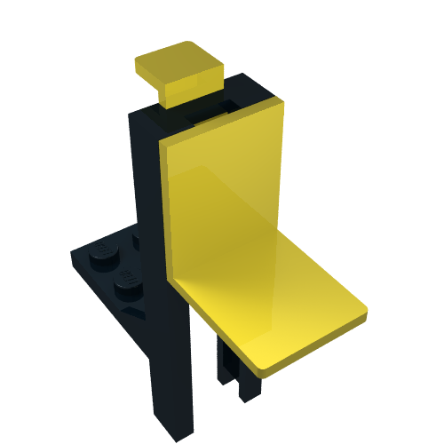 Lego Forklift Mast and Carriage 2 x 2 Plate and Yellow Fork [Complete Assembly] / Black