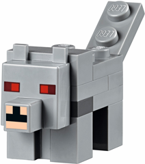 Lego Minecraft Wolf, Angry - Brick Built