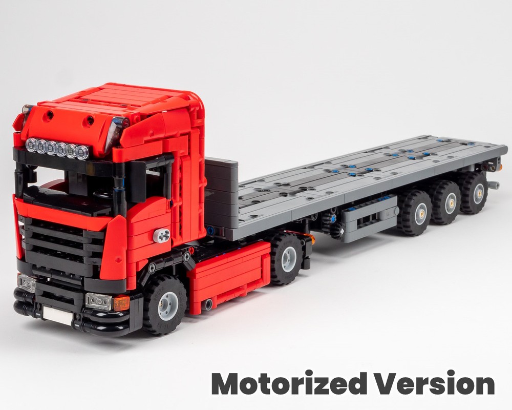 Lego Euro-Truck and Steering Axle Trailer (Motorized)