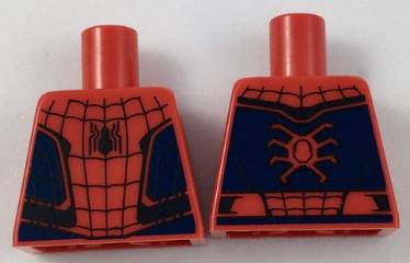 Lego Torso Spider-Man Costume 9 Dark Blue, Small Spider with Wide Abdomen Pattern