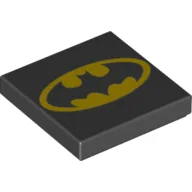 Tile 2 x 2 with Batman Logo Print / Black