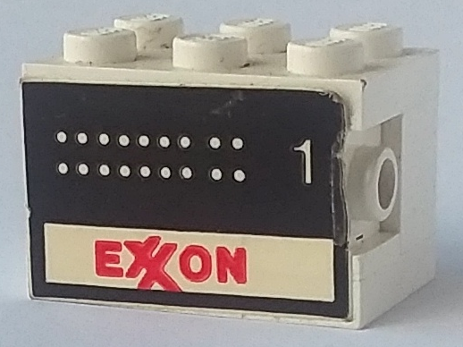 Lego Stickered Assembly 3 x 2 x 1 2/3 with Exxon Tank Number 1 Pattern on Both Sides (Stickers) - Set 6375-2