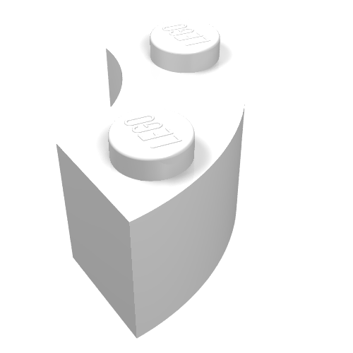 Lego Brick Round Corner 2 x 2 Macaroni without Stud Notch / White