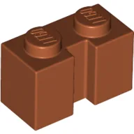 Brick Special 1 x 2 with Groove / Dark Orange