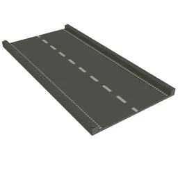 Baseplate Ramp 32 x 16 Straight, Road with White Center Stripe Print / Dark Gray