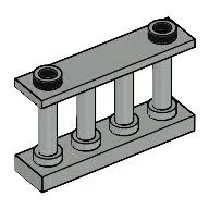Fence Spindled 1 x 4 x 2 [2 Top Studs] / Light Gray