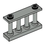 Lego Fence Spindled 1 x 4 x 2 [2 Top Studs] / Light Gray