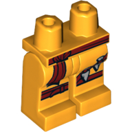 Lego Hips and Bright Light Orange Legs with Dark Red Sash and Straps and Two Silver Arrowheads Print / Bright Light Orange