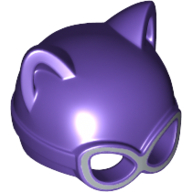 Lego Mask with Cat Ears and Raised Eye Goggles (Catwoman) / Dark Purple