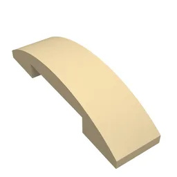 Brick Curved 4 x 1 Double, No Studs / Tan