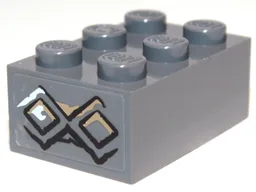 Brick 2 x 3 with Diamond Bricks with White Highlights on One Diamond Pattern on End (Sticker) - Set 9473