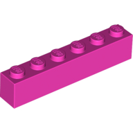Lego Brick 1 x 6 / Dark Pink