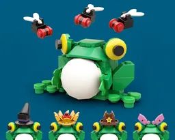 Crazy-Eyed Frog - with interchangeable hats
