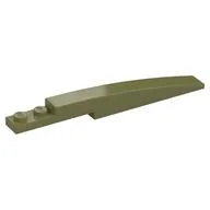 Brick Curved 10 x 1 [Symmetric Inside Ridges] / Olive Green