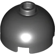 Brick Round 2 x 2 Dome Top, Hollow Stud / Black