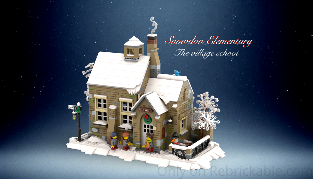 Lego SNOWDON ELEMENTARY - The (British) winter village school
