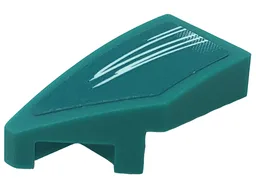 Wedge 2 x 1 x 2/3 Left with White Lines Pattern (Sticker) - Set 76909