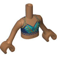 Lego Minidoll Torso Girl, Purple / Azure Bikini, Yellow Straps / Medium Nougat