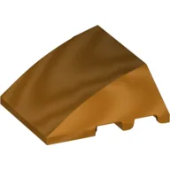 Brick Wedged, Curved 4 x 3 No Studs [Plain] / Metallic Gold