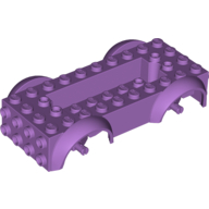 Lego Vehicle Base 4 x 10 x 2 1/2 with Mudguards, Wheel Pins and 6 x 2 Centre Recess with 3 Holes, Medium Lavender Wheel Holders