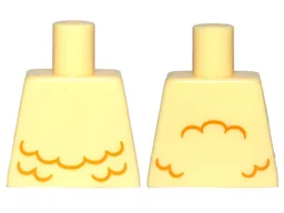 Torso Bright Light Orange Wavy Lines (Feathers) Pattern / Bright Light Yellow