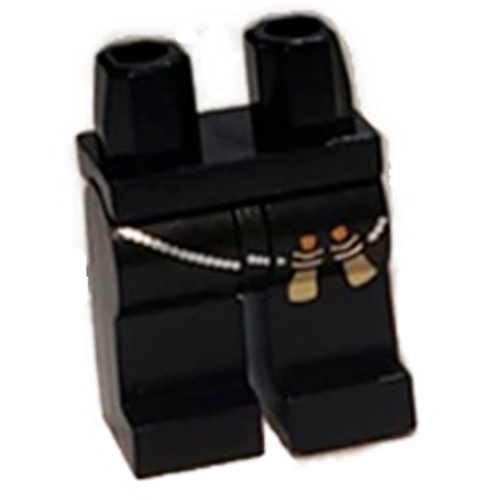 Lego Hips and Black Legs with Silver Chain, Tan Vials/Bottles / Black