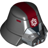 Lego Helmet Sith Trooper with Wide Red Stripe, Breathing Mask and Imperial Print / Black