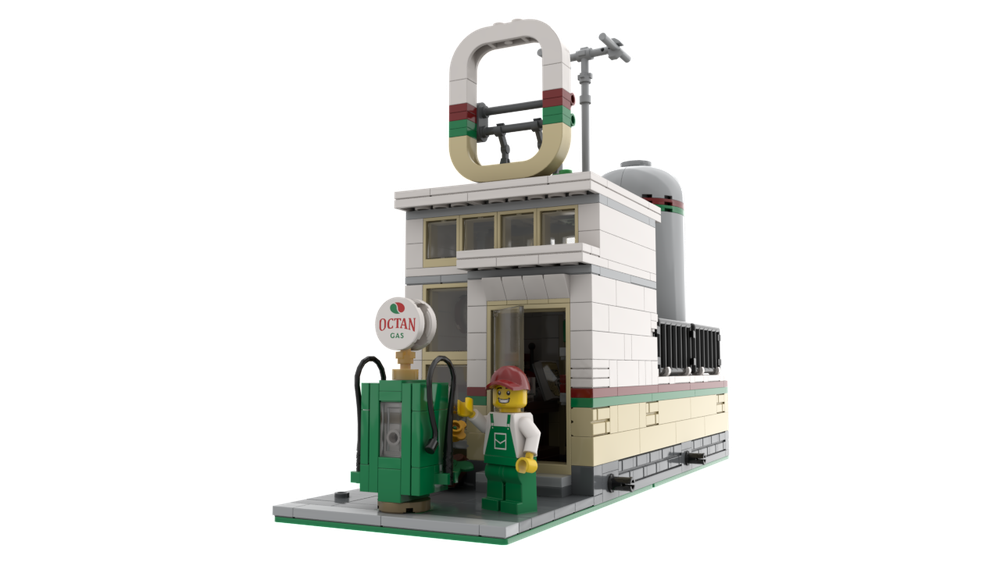 Lego 10-Wide Vintage Octan Gas Station