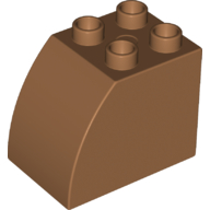 Lego Duplo Brick 2 x 3 x 2 with Curved Top / Medium Nougat