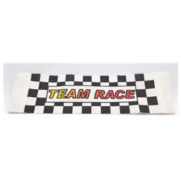 Duplo Banner with Velcro Tabs, 'TEAM RACE' on Checkered Background Print / White