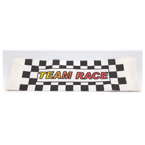 Lego Duplo Banner with Velcro Tabs, 'TEAM RACE' on Checkered Background Print / White