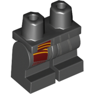 Lego Hips and Black Medium Legs with Dark Red Scarf Print