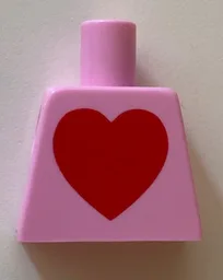 Torso with Large Red Heart Pattern (BAM) / Bright Pink