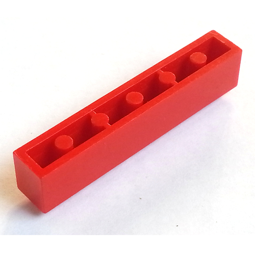 Lego Brick 1 x 6 with Bottom Tubes and 2 Lowered Cross Supports / Red