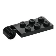 Hinge Plate 2 x 4 with Pin Hole with 3 Holes - Top / Black