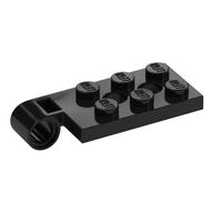 Lego Hinge Plate 2 x 4 with Pin Hole with 3 Holes - Top / Black