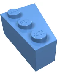 Brick Wedged, Angled 3 x 2 Left / Medium Blue