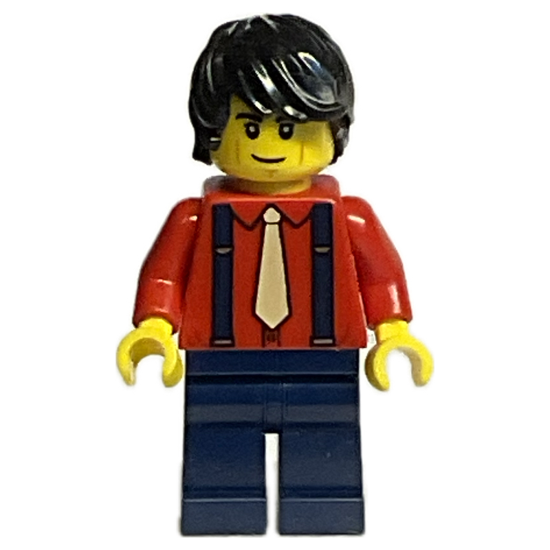 Lego Red Torso, Dark Blue Legs, Black Hair
