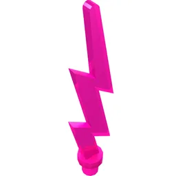 Wave / Lightning Angular, Single / Trans-Dark Pink
